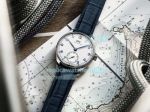 Copy IWC Portuguese Chronograph White Dial Black Leather Strap Watch 40mm